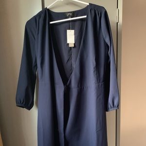 J crew wrap dress in 365 crepe in navy